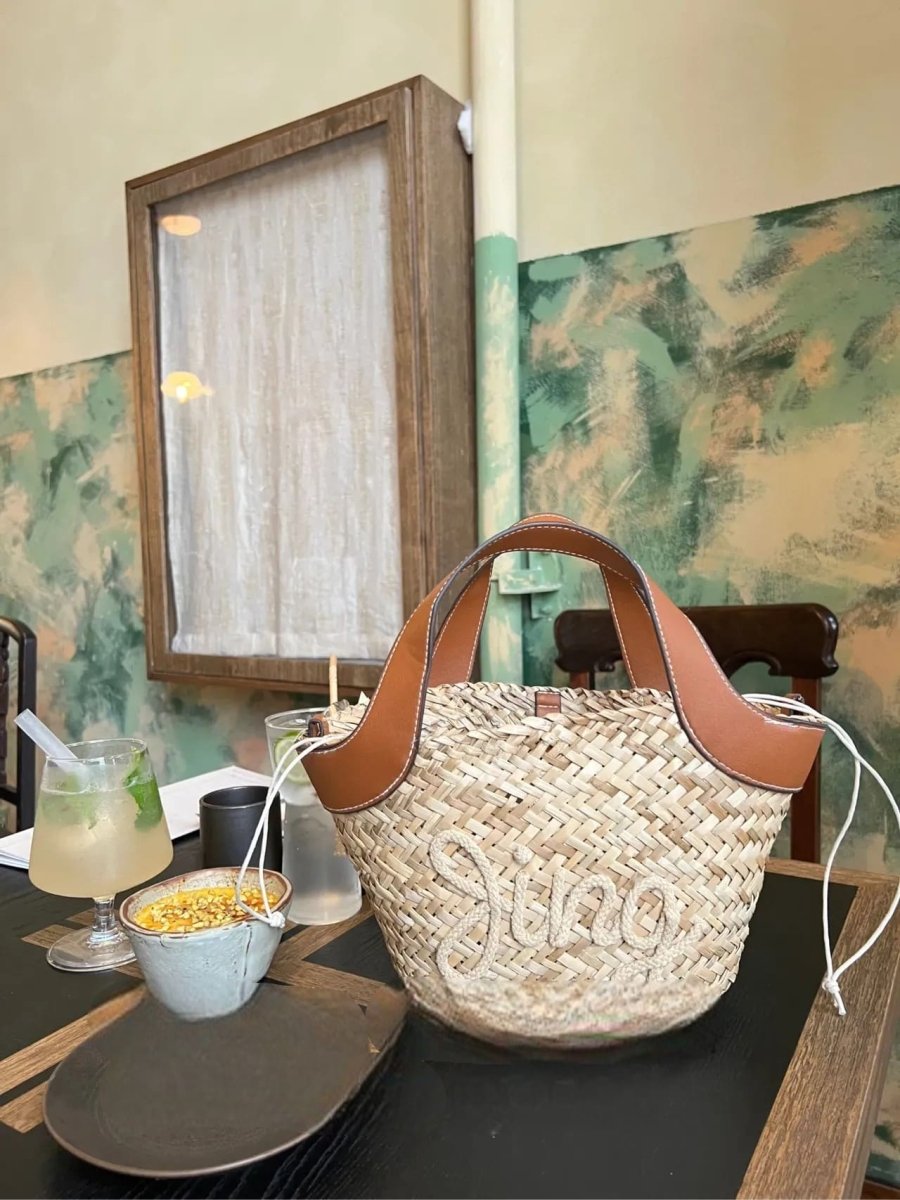 Bois Latte Straw Tote - STRAWAURA