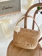 Camellia Straw Vacation Beach Bag - STRAWAURA