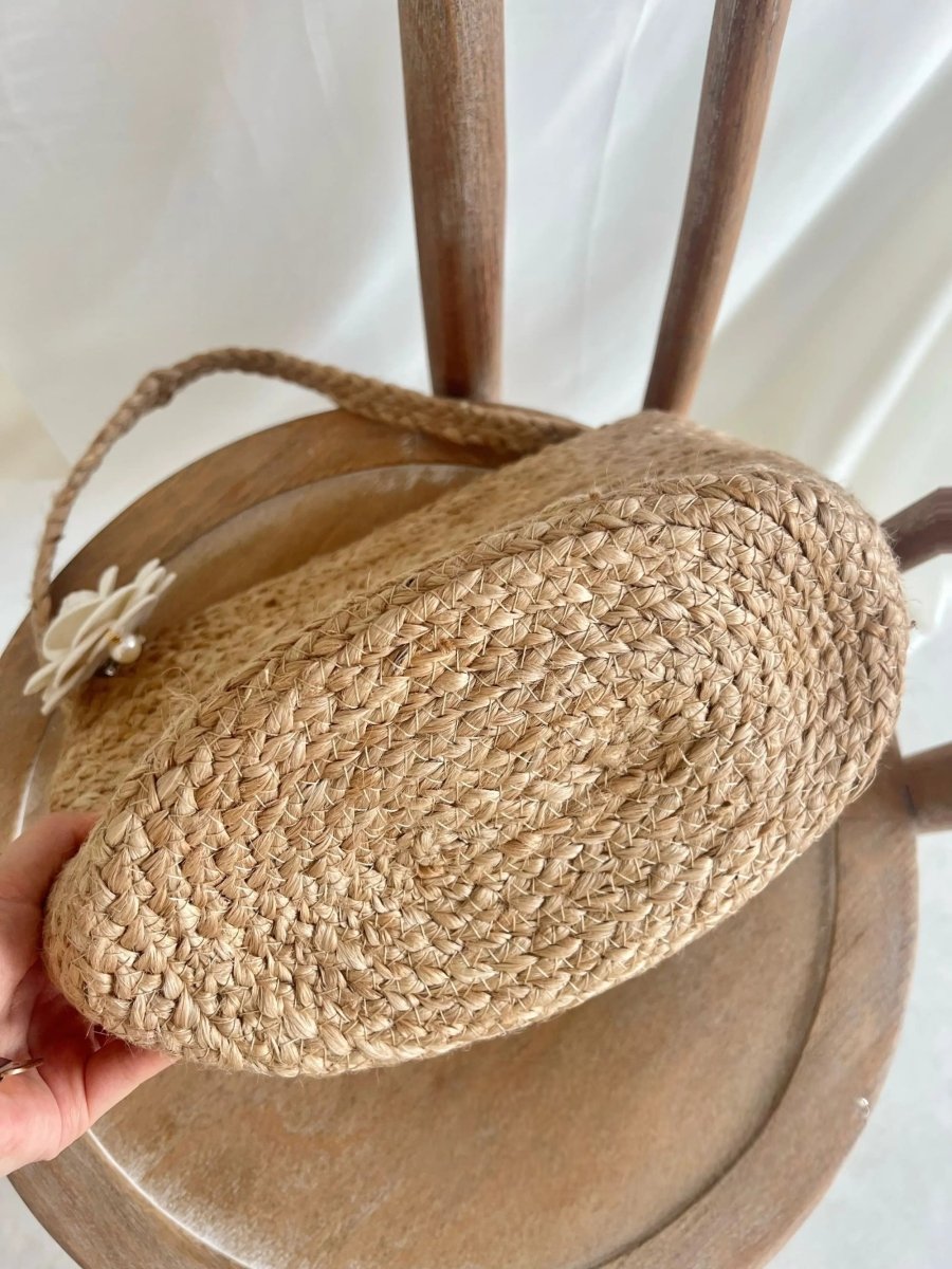Camellia Straw Vacation Beach Bag - STRAWAURA
