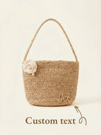 Camellia Straw Vacation Beach Bag - STRAWAURA