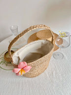 Camellia Straw Vacation Beach Bag - STRAWAURA