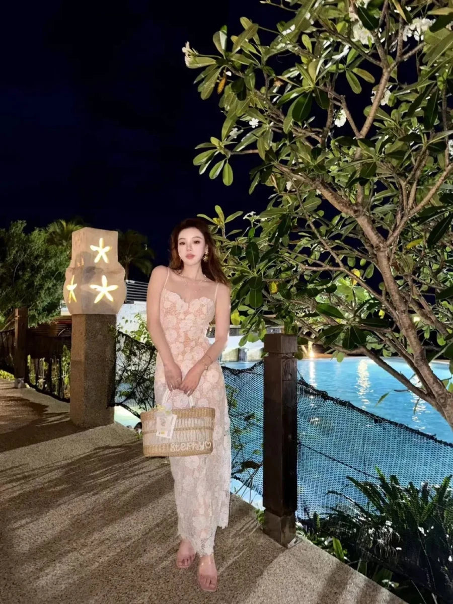 Cream Toast Straw Vacation Beach Bag - STRAWAURA