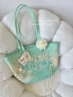 Mint Mambo Straw Tote - STRAWAURA