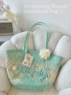 Mint Mambo Straw Tote - STRAWAURA