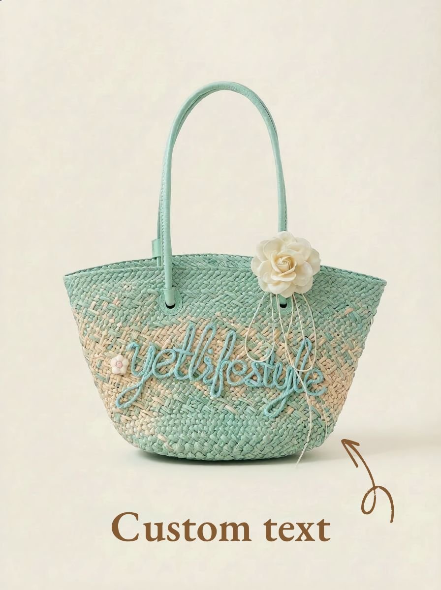 Mint Mambo Straw Tote - STRAWAURA