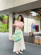 Mint Mambo Straw Tote - STRAWAURA