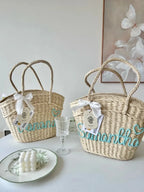 Nelly Beach Custom Beach Straw Tote - STRAWAURA