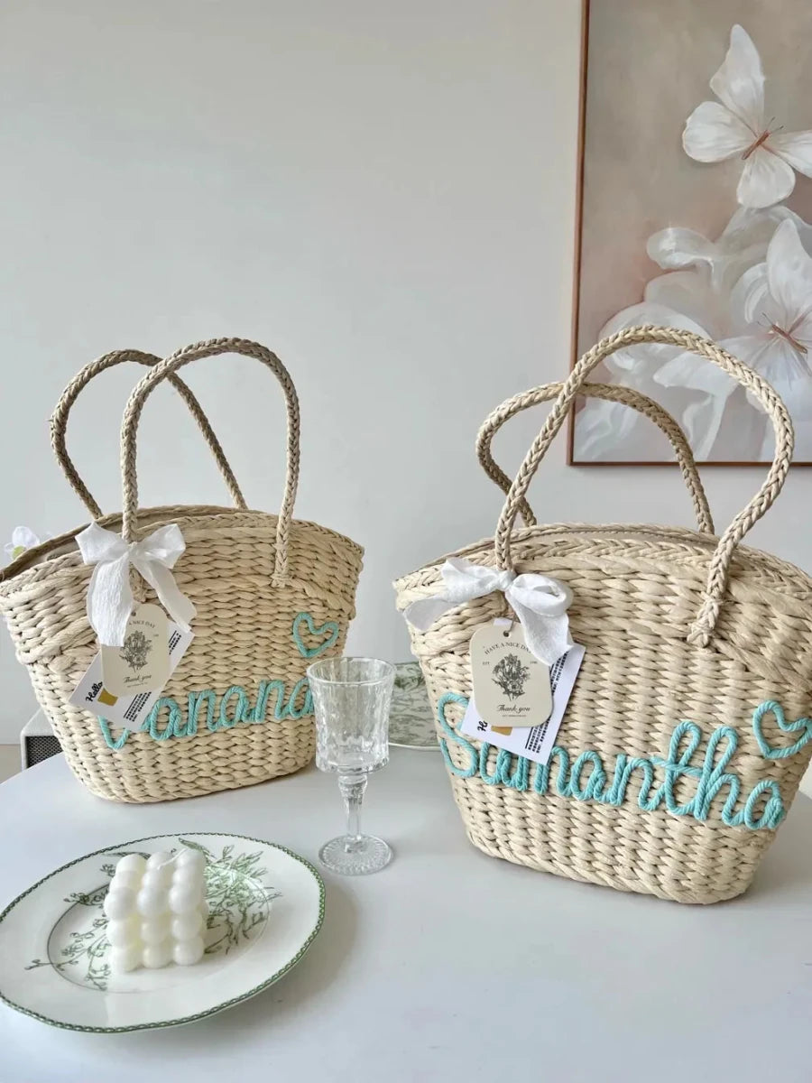 Nelly Beach Custom Beach Straw Tote - STRAWAURA