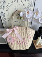 Nelly Beach Custom Beach Straw Tote - STRAWAURA